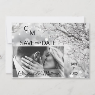 Save The Date Snowflakes d'hiver Mariage SAUVER NOTRE DATE PHO