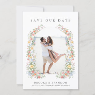Save The Date Soft Pastel Ornate Spring Garden Wedding Photo
