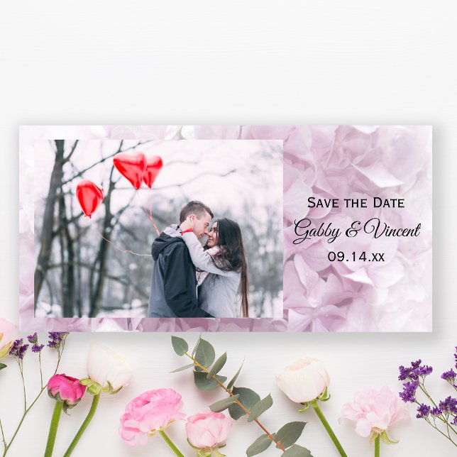 Save The Date Soft rose Hydrangea Mariage Enregistrer la date (Créateur téléchargé)