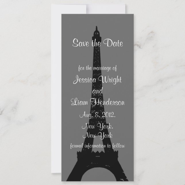 Save The Date Soirée à Paris Enregistrer la date (Devant)