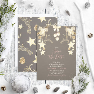 Save The Date Soirée de Noël du Rose rustique Enregistrer la dat