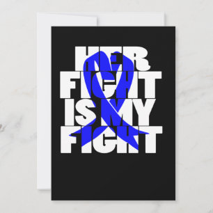 Save The Date Son combat est mon combat Colon Cancer Blue Ribbon