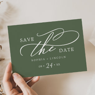 Save The Date SOPHIA Rustique Woodland Olive Green Code QR Maria