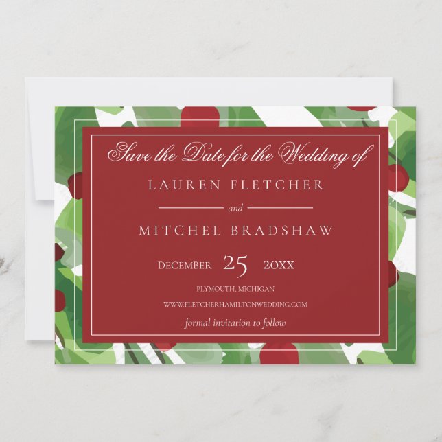 Save The Date Sous le Mariage de Noël Mistletoe (Devant)