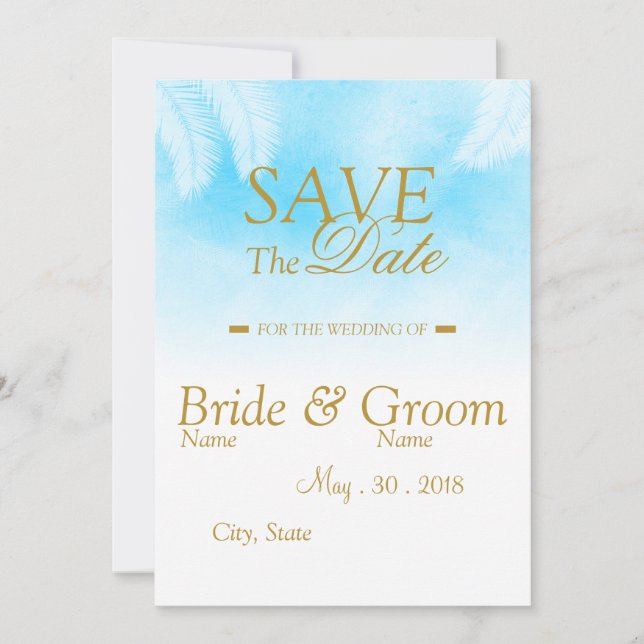 Save The Date Sous Palm Sky Enregistrer la date (Devant)
