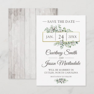 Save The Date Southern Cotton Country Wedding Card