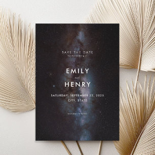 Save The Date Space Stars Lactky Way Galaxy Mariage Enregistrer 