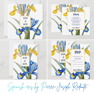 Save The Date Spanish iris by Pierre-Joseph Redouté