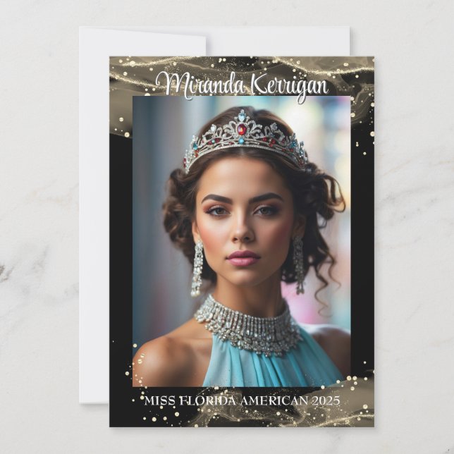 Save The Date Sparkling Sand Pageant Autograph Card QR Code (Devant)