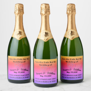 Save the Date Sparkling Wine Label