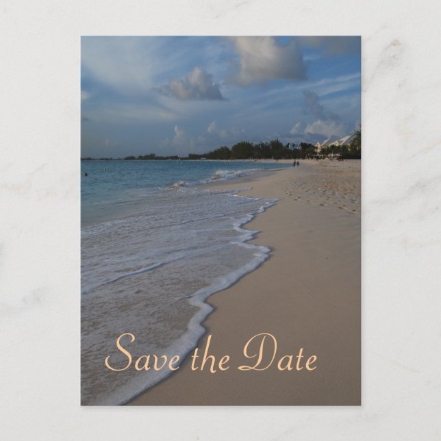Save the Date Special Beach Wedding Announcement Postcard (Front)