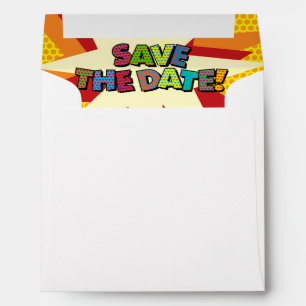 Save the Date Speech Bubble Colourful Modern Fun Envelope
