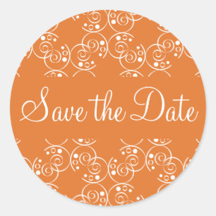 Save the Date Spiral Swirls Envelope Sticker Seal