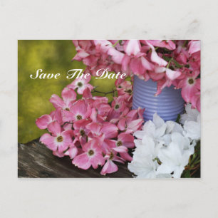 Save The Date Spring Bouquet Announcement Postcard