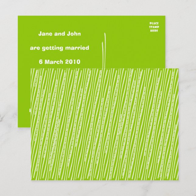Save the Date Squiggley Lines Announcement Postcar (Front/Back)