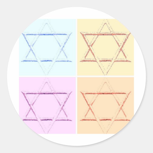 Save the Date/Star of David Classic Round Sticker (Front)