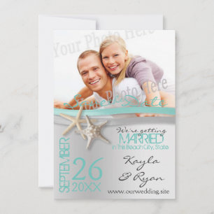 Save The Date Starfish and Ribbon Sauvez la date avec la photo