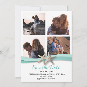 Save The Date Starfish Beach Wedding Multi Photo