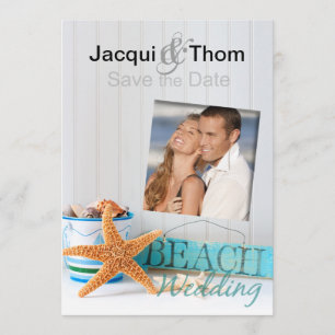 Save The Date Starfish Beach Wedding Photo Enregistrer la date