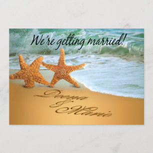 Save The Date Starfish Couple Enregistrer le thème Date Beach