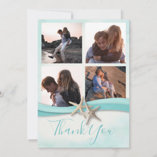 Save The Date Starfish Watercolor Beach Wedding Photo Merci