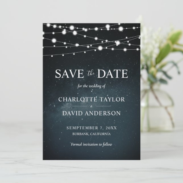 Save The Date Starry Night String Lumières Mariage Enregistrer L (Debout devant)