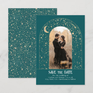 Save The Date Stars Arc céleste Turquoise Enregistrer la date Ph