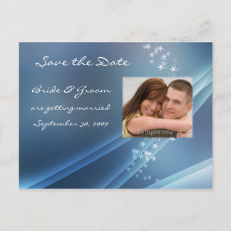 Save the Date Stars Photo Postcard