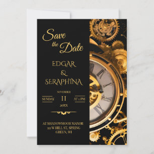 Save The Date Steampunk Extravaganza Vintage Horkwork Mariage S