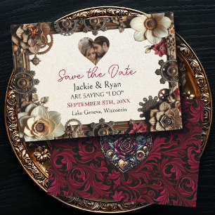 Save The Date Steampunk Gothique Mariage à thème Enregistrer la