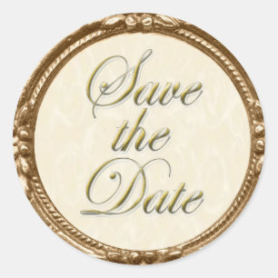 Save the Date Sticker/Seal Classic Round Sticker