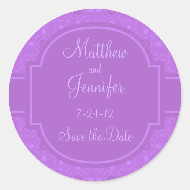 Save the Date Sticker Wedding Announcement (Front)