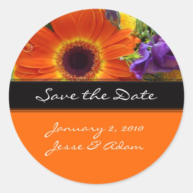 Save the date stiickers, envelop sealers classic round sticker (Front)