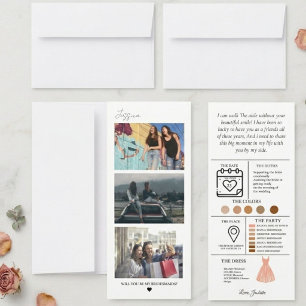 Save The Date Strip de photo de demande de demoiselle d'honneur 