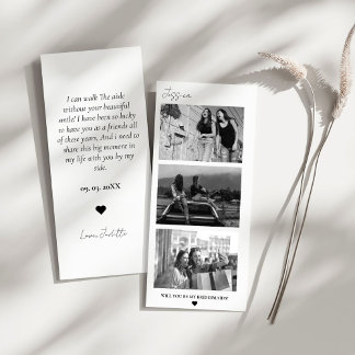 Save The Date Strip de photo de demande demoiselle d'honneur Pho