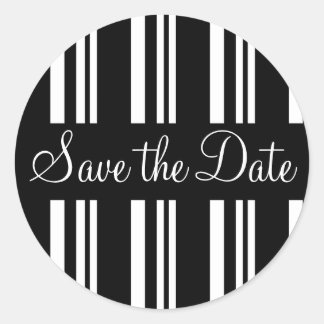 Save the Date Stripes Envelope Sticker Seal