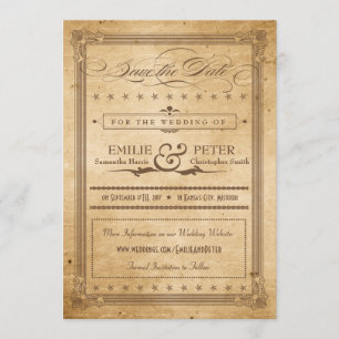 Save The Date Style d'affiche de Sepia vintage Enregistrer la da