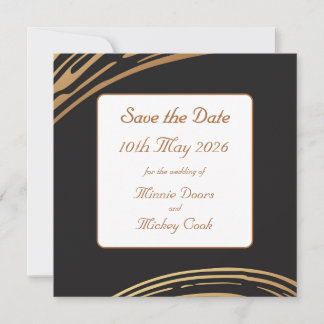Save The Date Style élégant noir et or