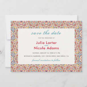 Save The Date Style géométrique Étincelles Mariage métallique en