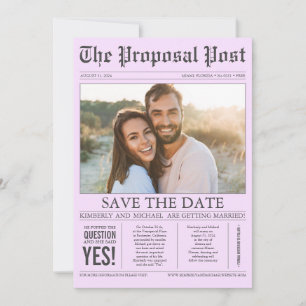 Save The Date Style journal clair violet Enregistrer la date Pho