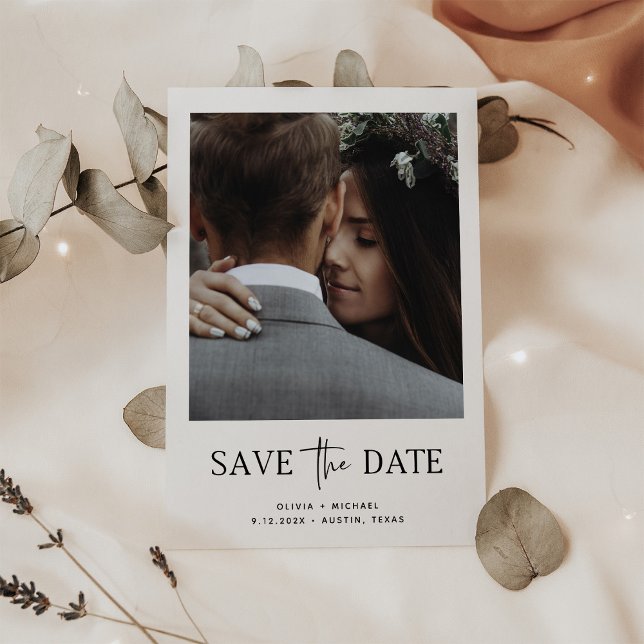 Save The Date Style Minimaliste | Une Photo Enregistrer La Date (Créateur téléchargé)