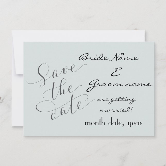 Save The Date Style moderne avec bleu Enregistrer la date Annonc (Devant)
