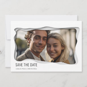 Save The Date Style moderne élégant à une photo minimaliste