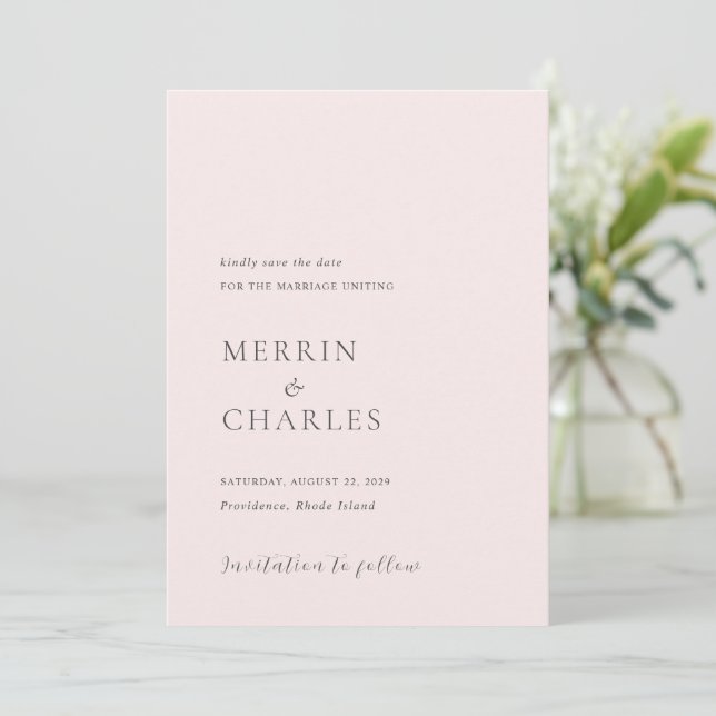 Save The Date Style rose Mariage moderne (Debout devant)