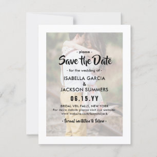 Save The Date Style typographique superposer Élégant 2 Mariage p