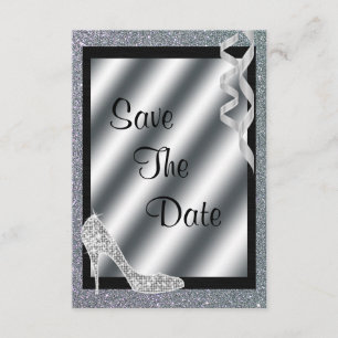 Save The Date Stylet scintillant argenté et anniversaire de