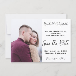 Save the Date Stylish Purple Custom Photo Invitation
