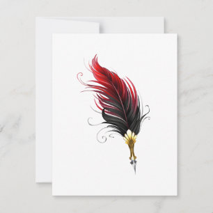Save The Date Stylo rouge en plumes avec nib or