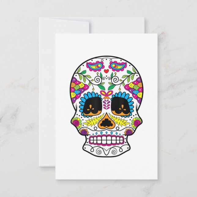 Save The Date Sugar Skull Day Of The Dead Dia De Los Muertos Art (Devant)