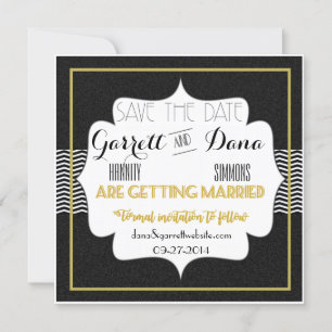 Save The Date Suite de mariage Gatsby Gold pour la mariée